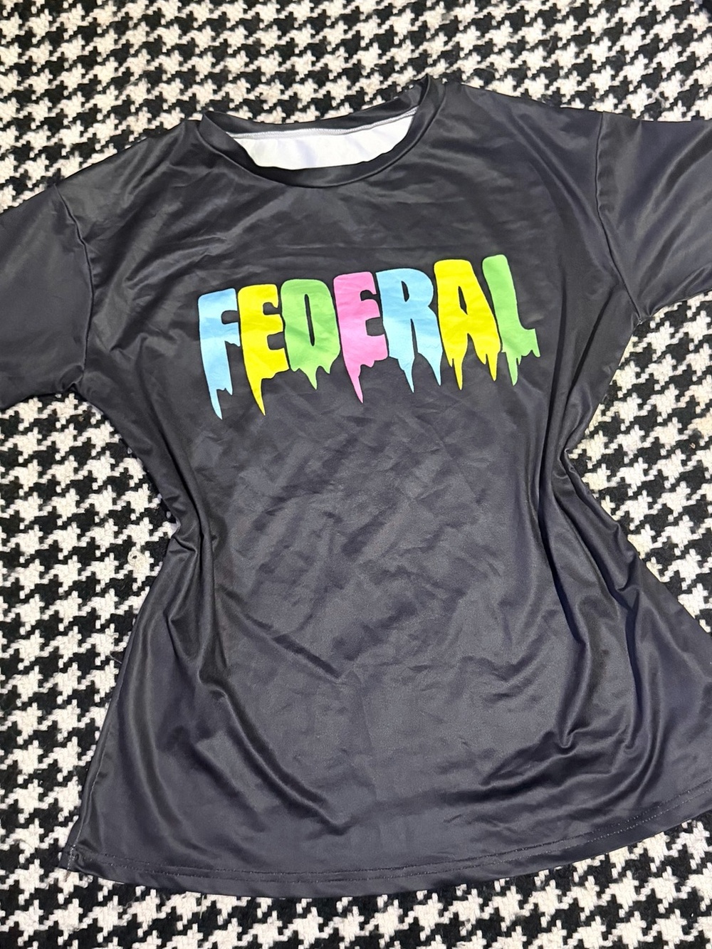 Black Tee with Colorful 'FEDERAL' Drip Logo